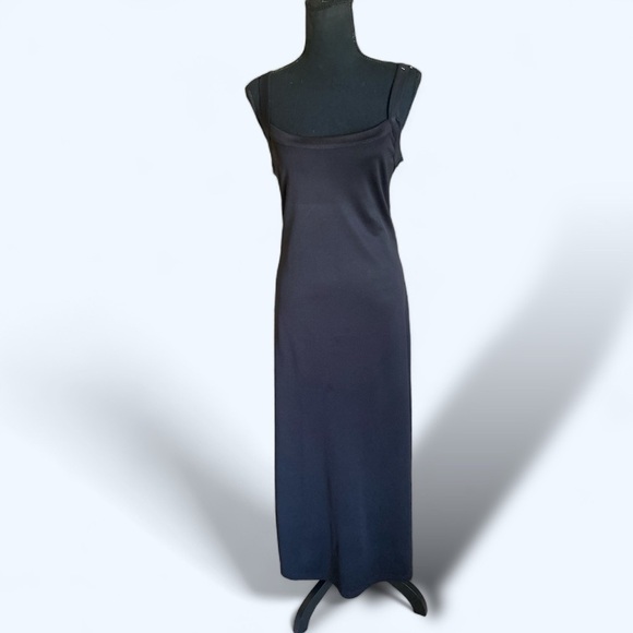 IN CHARGE Black Bodycon Maxi Dress Size Medium Normcore Goth Like New C… - Picture 6 of 12